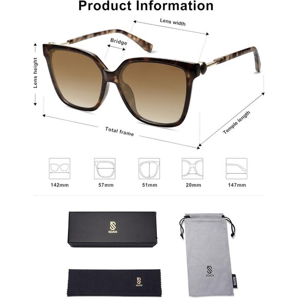 ✨Women\'s Brown Fashion Square Sunglasses Trendy UV Protection Lens Sunglasses